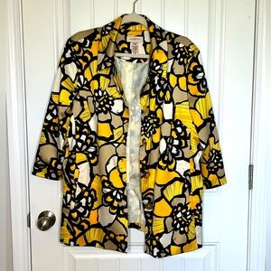 Covington Floral Print Blazer w/ gold button, satin lining  Size XL CB 132